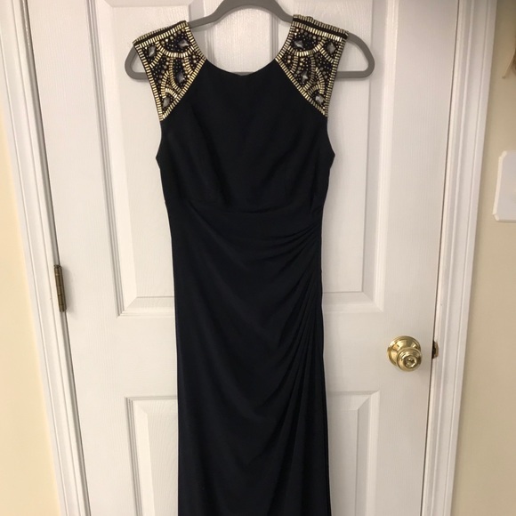 EUC Floor-length Navy Evening Gown - Picture 2 of 5